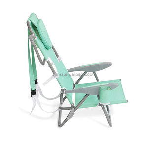 Silla de playa plegable ajustable de 5 velocidades personalizada, mochila, silla <span class=keywords><strong>reclinable</strong></span> de aluminio para exteriores - Product Image 2