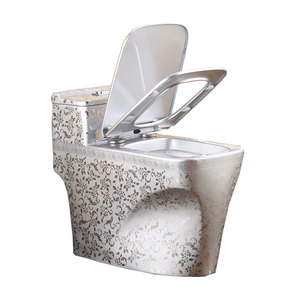 ชุดสุขภัณฑ์ห้องน้ำราคาประหยัด เซรามิกยุโรป ระบบไซฟอน สีเงิน - Product Image 3