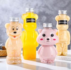 Custom Cute Cartoon <b>Dog</b> Shaped 250ml 350ml 500ml Milk Juice Pet <b>Bottle</b> Plastic Beverage <b>Bottles</b> with Aluminum Screw Caps - Product Image 1