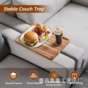 Wooden Sofa <b>Tray</b> Rectangular Solid Wood Serving <b>Tray</b> For Coffee <b>Tea</b> Snacks Living Room Use - Product Image 2