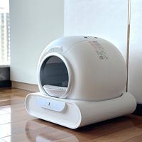 Robot listrik pintar cepat membersihkan sendiri, baki Toilet ruang besar dengan aplikasi otomatis Remote Control, kotak sampah kucing otomatis