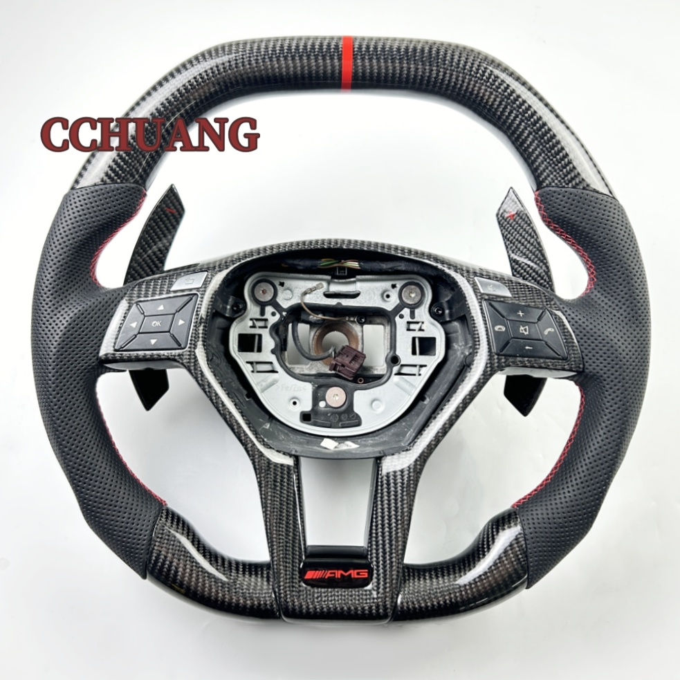 Carbon fiber steering wheel + shift paddles
