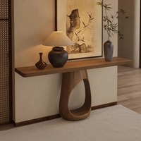 Table console de luxe en bois massif Wabi-Sabi, table d'appoint néo-chinoise, table d'appoint artistique pour la décoration du salon et de la chambre
