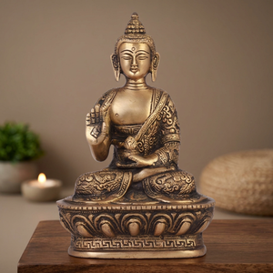 Estatua de Buda Gautama de Latón Hecha a Mano, Estilo Tradicional de Lujo, Decoración Art Deco para Oficina y Hogar, para Halloween - Product Image 6