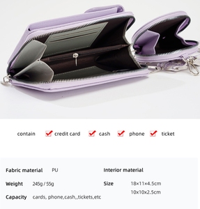 Bolsos Cruzados de Moda <span class=keywords><strong>2026</strong></span> para Mujer, Carteras Portátiles, Bolsos de Hombro con Ranuras para Tarjetas de Crédito, Bolsos de Cuero PU para Teléfono Celular con Monedero - Product Image 6