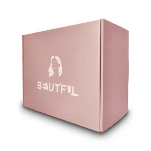 Factory Custom Corrugated Cardboard PInk Packaging Paper Shipping Boxes for Beauty Equipment