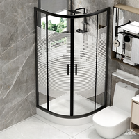 Cabine de douche moderne métallique luxueuse, portable, modulaire, légère et écologique, avec base de salle de bain intégrée