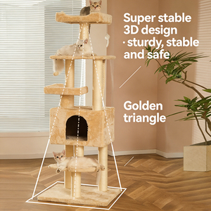 Árbol para Gatos Multifuncional Ecológico en Oferta, con Caja de Salto y Estructura para Escalar, Ideal para Hogares con Múltiples Gatos - Product Image 3