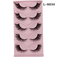 Vente en Gros 5 Paires de Faux Cils Bande Complète Œil de Chat Effet Ailé Renard Moelleux Naturel 10mm-20mm