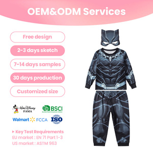 En stock, <span class=keywords><strong>costume</strong></span> de Noël pour tout-petit, panthère noire, ensemble avec pantalon, manches longues et masque pour les rassemblements de super-héros - Product Image 1