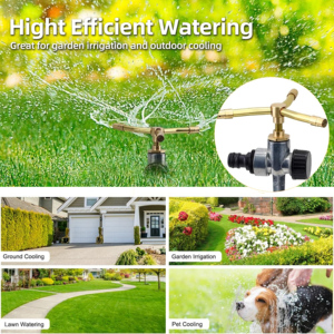 Arroseur de pelouse rotatif à 360 degrés avec buse en laiton et base en alliage de zinc durable, <span class=keywords><strong>arrosage</strong></span> <span class=keywords><strong>automatique</strong></span> pour jardin - Product Image 6