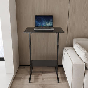 Escritorio de pie Lida, tamaño estándar, ajustable, plegable, superficie de madera, escritorio para ordenador, para el hogar, oficina, estudio, diseño que ahorra espacio - Product Image 1