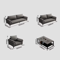 Ensemble de canapés de bureau modernes en cuir gris pour réception, salle d'attente et mobilier commercial