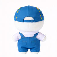 Peluche chat kawaii directement de l'usine, OEM personnalisé, chat blanc en peluche avec tenue brodée de canard, poupée chat en peluche douce et moelleuse