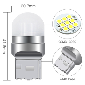 1156 1157 3157 7443 indicatori di direzione a Led Ba15s Led 24v 3030 9Smd T20 7440 W21w Led Drl freno per auto Tai Light Senales De Giro DJ038-7443 - Product Image 6