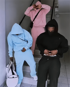 Survêtement Baggy 100% coton Ensemble 2 pièces pour hommes Ensemble sweat à capuche et pantalon de survêtement 500 GSM Survêtement surdimensionné Survêtements personnalisés pour hommes - Product Image 5