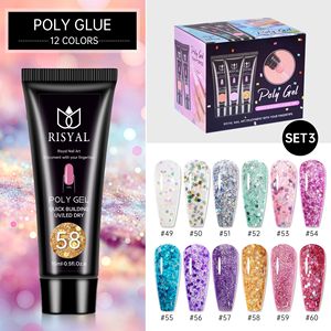 Kit d'extension d'ongles en polygel lumineux 15 ml, sans papier, gel cristal à construction rapide pour salon de manucure - Product Image 4