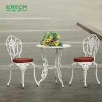 Ensemble de mobilier de jardin en aluminium moulé, résistant aux UV et antirouille, pour hôtels et cours, idéal pour la restauration en extérieur