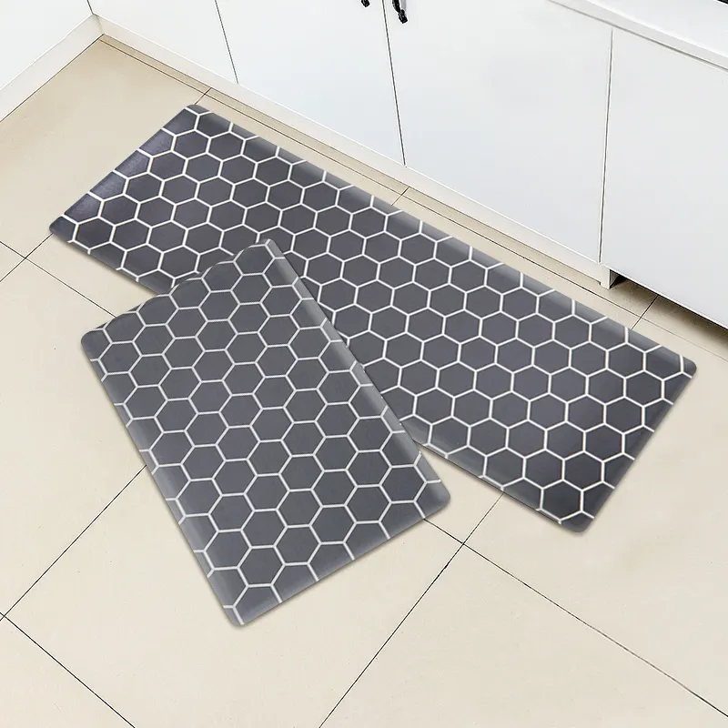 Groothandel Waterdichte Lederen Back Rubber Antislip Soft Vloermatten Set Grote Lange Keuken Anti Vermoeidheid Mat