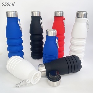 ขวดน้ำซิลิโคนแบบ unisex พร้อมฝาปิด สำหรับกีฬากลางแจ้ง ท่องเที่ยว ป้องกันการรั่วซึม ใช้ซ้ำได้ ปลอดภัยสำหรับอาหาร เป็นมิตรกับสิ่งแวดล้อม - Product Image 2