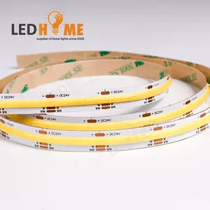 Tira de led cob, 12v 24v 480leds/m 10 w/m 8mm ip20 ip65 ip67