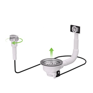 Rubinetto Moderno in Plastica Elettroplaccata con <span class=keywords><strong>Sifone</strong></span>, Marca Johnmix, Dimensioni 110/114mm, Connessione di Scarico da 1-1/2 Pollici per Lavello da Cucina - Product Image 1