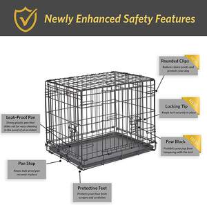 Vente en gros d'usine, MOQ faible, cage pour <span class=keywords><strong>chien</strong></span> en fer massif à double <span class=keywords><strong>porte</strong></span> pliable, durable, robuste, très vendue, 24 pouces - Product Image 3