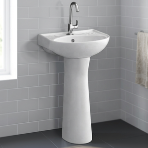 Lavabo en céramique italienne le plus populaire avec piédestal, nouveau design, lavabo fantaisie pour les mains et le visage, pour le marché du Moyen-Orient - Product Image 1