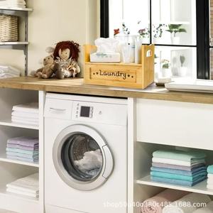 Wooden <b>Laundry</b> Detergent Rack With Dispenser Stand For Cleaning Supplies <b>Organization</b> Space Saving <b>Storage</b> Solution - Product Image 2