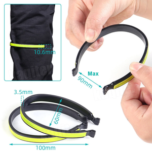 2PCS Bicycle Reflective Trouser <b>Clip</b> Cycling Gear Trouser Carabiner Safe Driving Reflective Warning Sticker Outdoor Seat Belt - Product Image 6