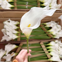 Grandes fleurs artificielles de lys calla en EVA, couleur rose, toucher réel, vente en gros, décoration pour mariage et Saint-Valentin, fleurs douces faites à la main