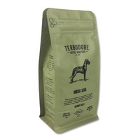 Sacs d'emballage personnalisés en plastique pour poudre protéinée, avec logo, fond plat, pour grains de café, avec valve et fermeture éclair