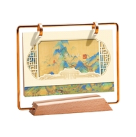 Calendrier de table en bois et métal avec horloge, calendrier lunaire chinois, décoration de bureau, cadeau de l'année du cheval
