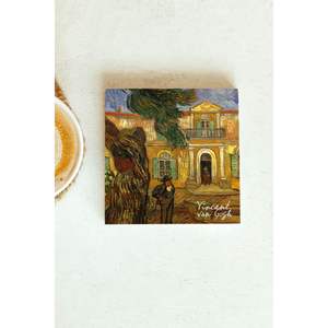 Ensemble de sous-verres en pierre de forme carrée de la série Vincent Van Gogh 43 pour cadeau d'affaires ou promotion - Product Image 1