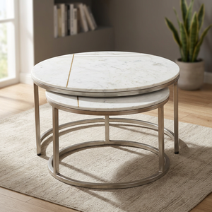 New Arrival Industrial Design Three Tier Foldable Side <b>Table</b> Coffee Tea Living Room Home Furniture Metal Iron Frame Marble Top - Product Image 3