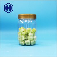 Pot en plastique rond transparent de qualité alimentaire pour animaux de compagnie avec couvercle à vis pour nourriture pour animaux de compagnie, sucettes, miel, biscuits, bonbons, collations - Étanche, sans BPA