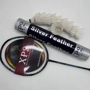Volant de <span class=keywords><strong>badminton</strong></span> XP2 en argent au prix de gros Volant en plumes d'oie pour sports de plein air Bon à vendre sur le marché philippin - Product Image 1