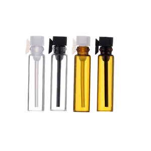 Botellas de muestra de Perfume ámbar transparente, 0,5 ml, 1ml, 2ml, 3ml