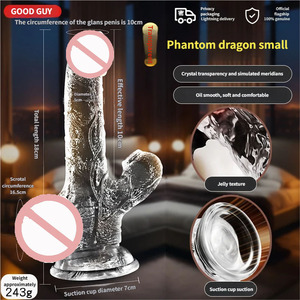 Kristallklarer Starker Saugnapf Realistisches Erwachsenen-Sexspielzeug Transparenter Kristall-Stoß<span class=keywords><strong>dildo</strong></span> für Frauen Erwachsenen-Jelly-<span class=keywords><strong>Dildo</strong></span> Großer <span class=keywords><strong>Dildo</strong></span> - Product Image 1