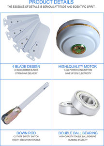 Nigeria <span class=keywords><strong>Abidjan</strong></span> Tanzanie Économie d'énergie 24 pouces 600 mm Mini ventilateur de plafond à 4 pales pour chambre/balcon/cuisine - Product Image 4