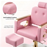 Fauteuil de pédicure hydraulique inclinable de luxe pour salon de beauté, avec massage des pieds, pour nail art et pédicure, et bassin de trempage des pieds mobile