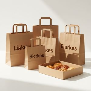 Bolsas de Papel Kraft Reciclables Ecológicas Personalizadas Premium para Promoción en Supermercados y Exposiciones - Superficie Impresa en Offset Resistente - Product Image 5