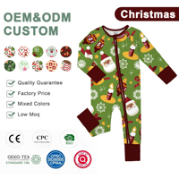 Pyjamas pour bébé en lyocell de bambou WEIWEI pour Noël, impression personnalisée, vente en gros, boîte mystère RTS, pyjamas en bambou bio pour enfants, ensemble 2 pièces