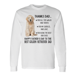 T-shirt à manches longues pour papa de chien, joyeuse fête des pères, pour le meilleur papa Golden Retriever - Product Image 2