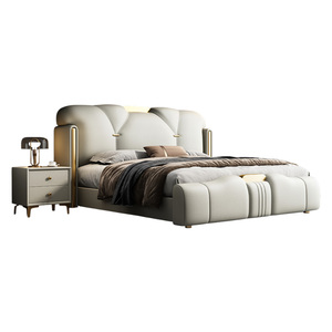 Meubles pour chambre à coucher Modernas Cama Matrimonial Queen Bett Cadre de <span class=keywords><strong>lit</strong></span> de luxe <span class=keywords><strong>Lit</strong></span> en bois king Size Up-holstered Home Muebles <span class=keywords><strong>Lit</strong></span> Complet - Product Image 3