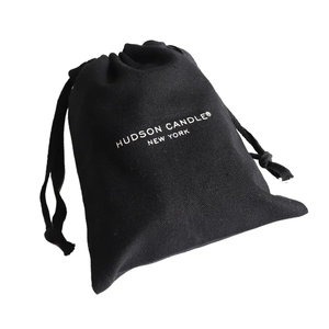 Toptan özel Logo baskılı siyah ayakkabı çanta toz kılıfı ambalaj giyim Favor hediye mum pamuk Muslin İpli çanta - Product Image 4