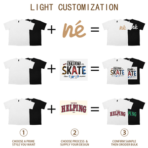 Groothandel 100% katoenen T-shirts op maat geborduurd met logo, losse pasvorm, kort model, smart casual, effen design, blanco T-shirt - Product Image 2