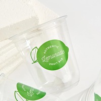 Vaso de Plástico Personalizado con Logotipo para Café, con Tapa y Sello, Transparente, para Bebidas Frías, Limonada, Leche, Té, Granizados, Venta al por Mayor