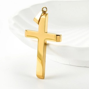Pendentif croix classique en acier inoxydable pour collier chaîne, breloques pour femmes et hommes, collier ras du cou religieux chrétien, fabrication de bijoux DIY, cadeaux - Product Image 1