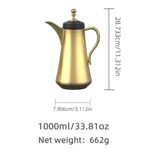 Dallah Arabic Coffee Pot New Popular Arabic Style Hot Tea Water Thermos Kettle Vacuum Flask